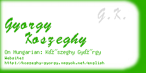 gyorgy koszeghy business card